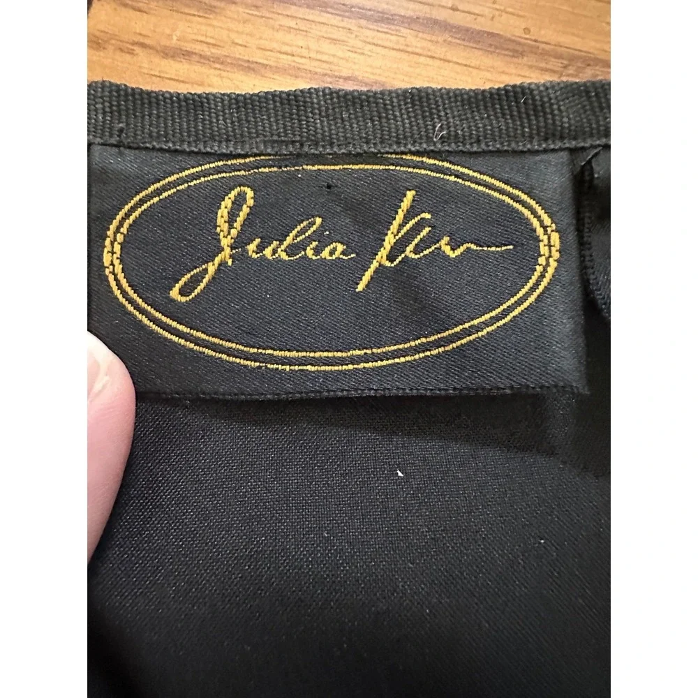 julia kim black embroidered‎ artsy patchwork jacket small